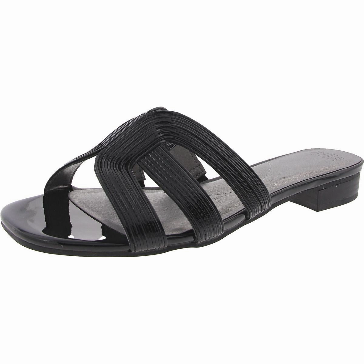 Roselly Womens Comfort Insole Patent Slide Sandals