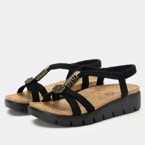Roz Casual Black Sandal
