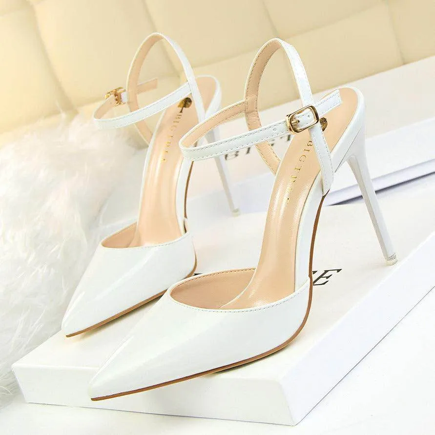 Silver Metallic Slingback Heel Sandals 552220831213
