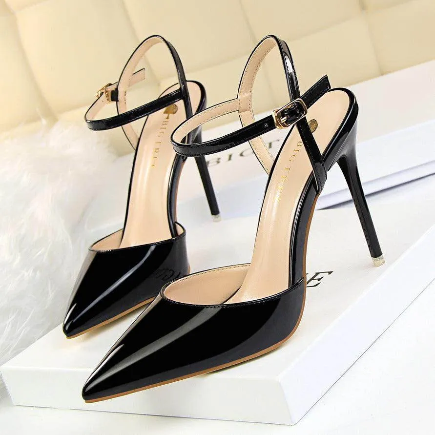 Silver Metallic Slingback Heel Sandals 552220831213