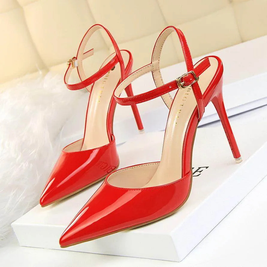 Silver Metallic Slingback Heel Sandals 552220831213