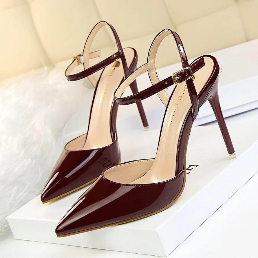 Silver Metallic Slingback Heel Sandals 552220831213