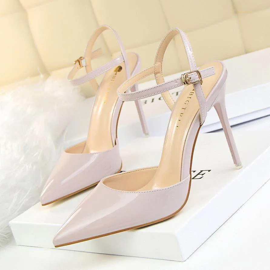 Silver Metallic Slingback Heel Sandals 552220831213