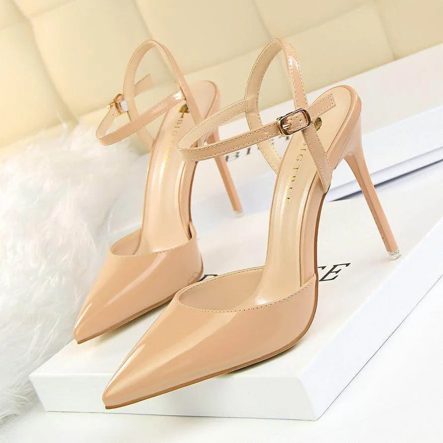 Silver Metallic Slingback Heel Sandals 552220831213