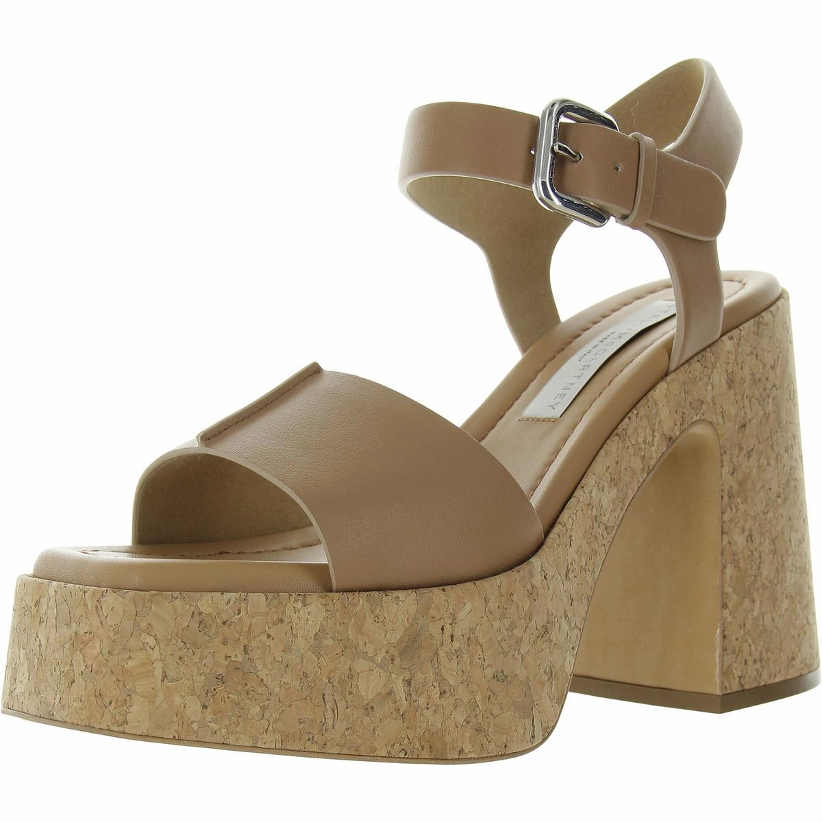 Skyla Womens Buckle Faux Leather Platform Sandals