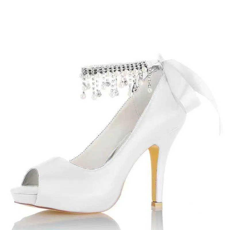Stiletto Heel 10cm Silk-Like Shoes CK0349