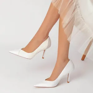 Stiletto Heel 8.5cm Silk-Like Lace Shoes CK0144