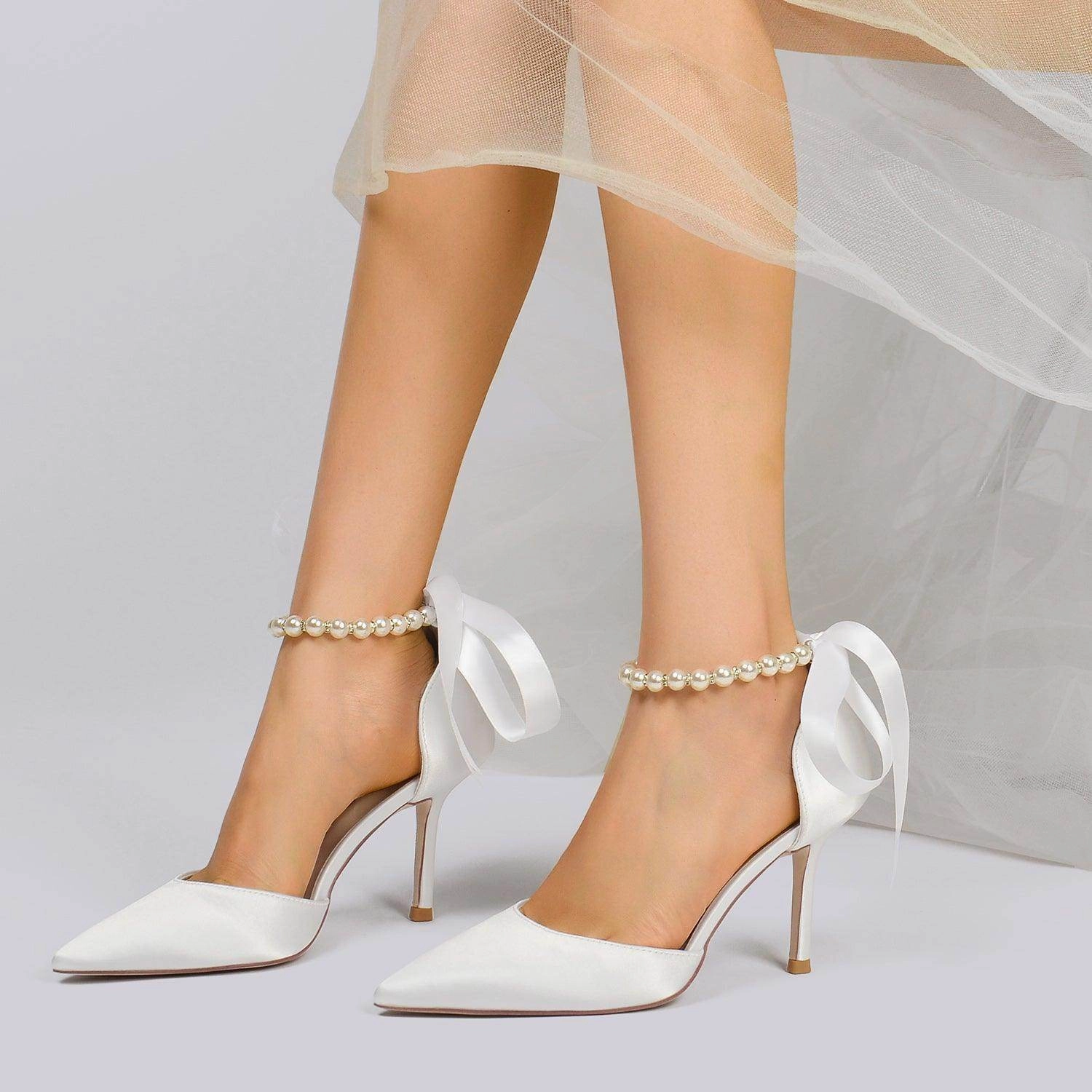 Stiletto Heel 8.5cm Silk-Like Shoes CK0380