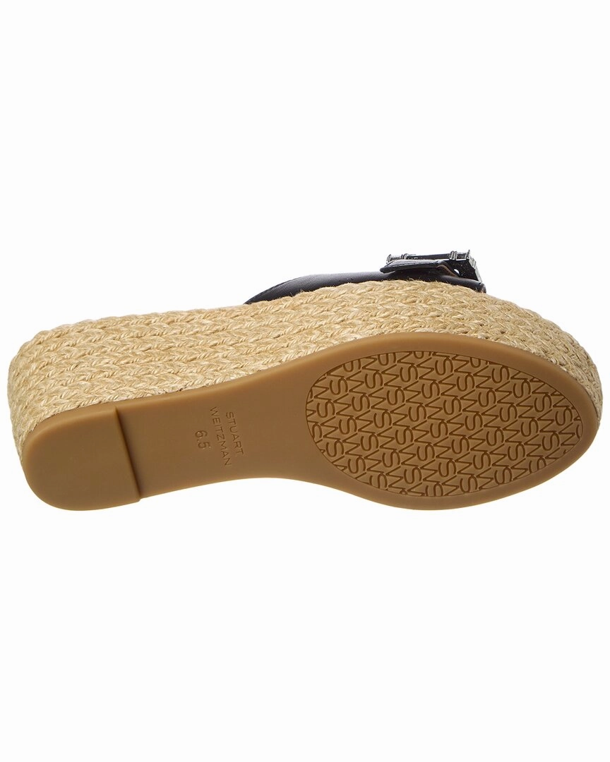 Stuart Weitzman June 75 Leather Wedge Sandal