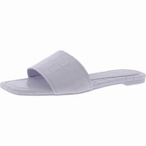 Summer Womens Embossed Leather Slide Sandals