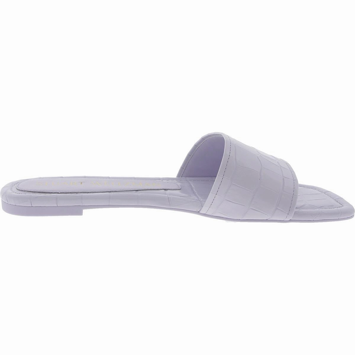 Summer Womens Embossed Leather Slide Sandals
