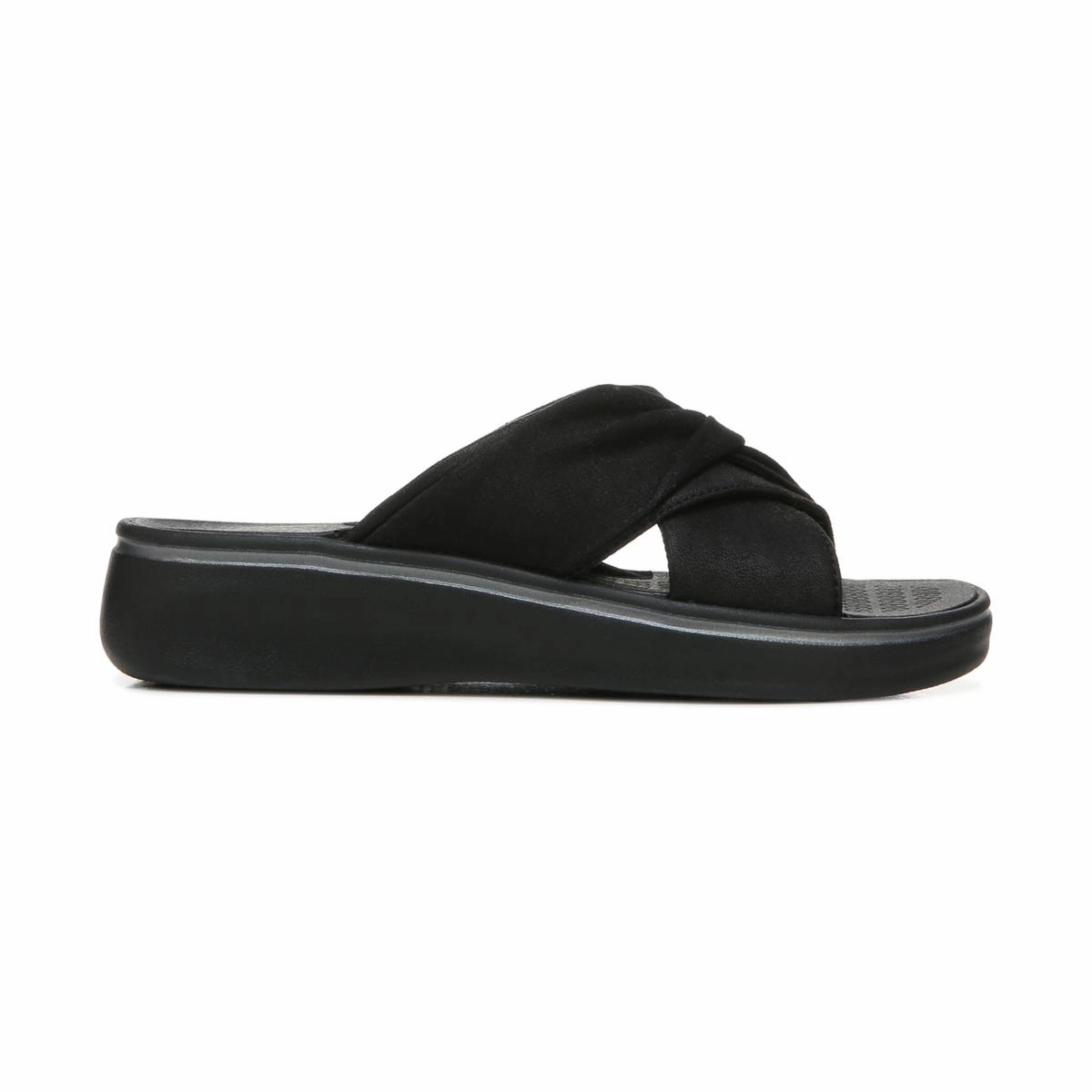 Take A Bow Womens Mixed Media Slip On Wedge Sandals