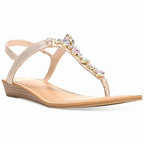 Tasso Womens Jeweled Manmade Thong Sandals