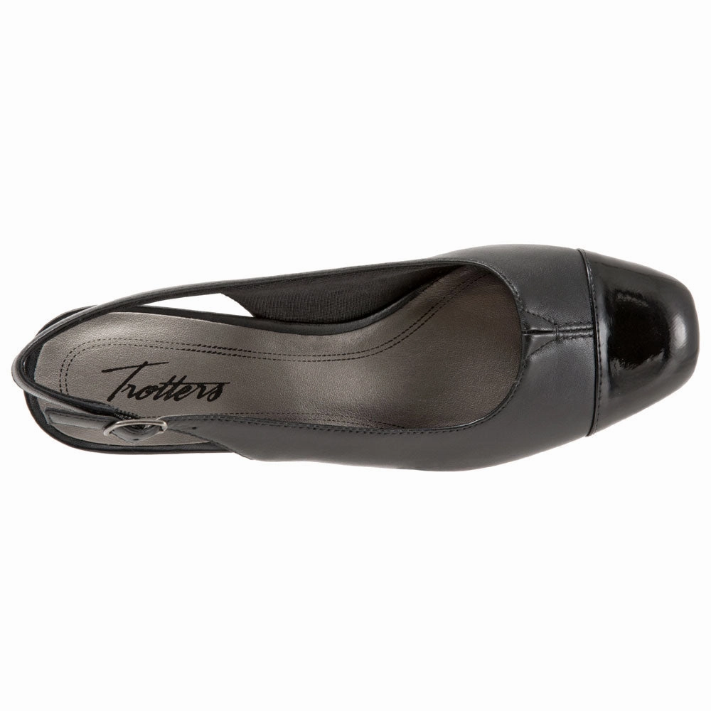 Trotters Dea Heel Black Leather/Patent Combi (Women's)