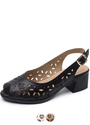 USS Shoes Albania Open Toe Square Heel Leather Sandals