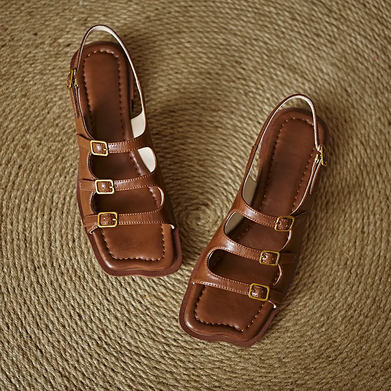 USS Shoes Alicia Women's Leather Flats Sandals