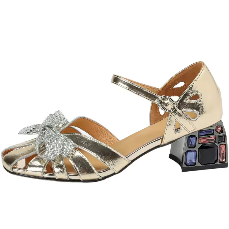 USS Shoes Benitez Women's Square High Heels Dress Sandals