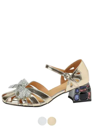 USS Shoes Benitez Women's Square High Heels Dress Sandals