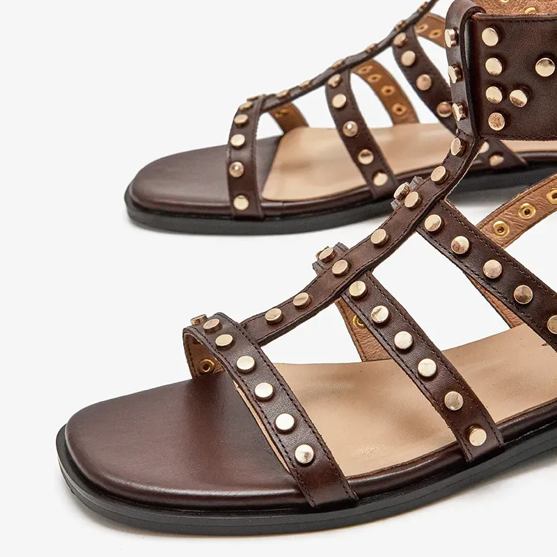 USS Shoes Bryony Women's Leather Gladiator Flat Sandal
