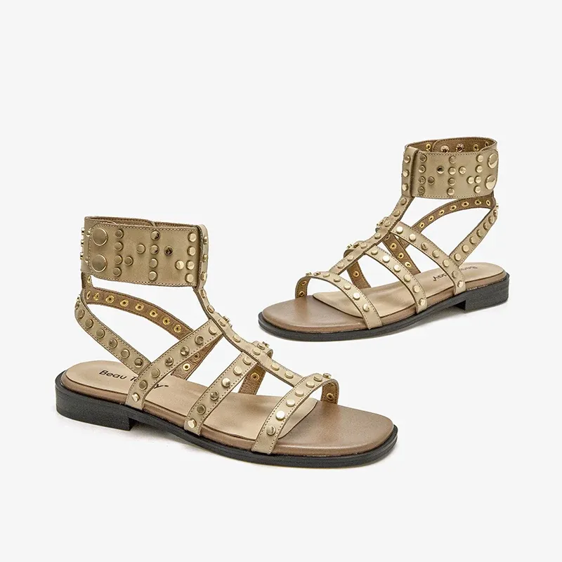 USS Shoes Bryony Women's Leather Gladiator Flat Sandal