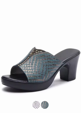 USS Shoes Malena Women's Leather Anti-Skid Heel Sandals