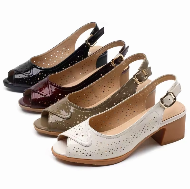 USS Shoes Raquel Women's Open Toe Patent Leather Sandals