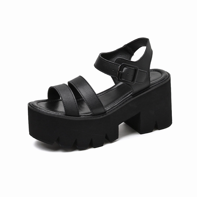 USS Shoes Silvana Women's Black Platform Sandal