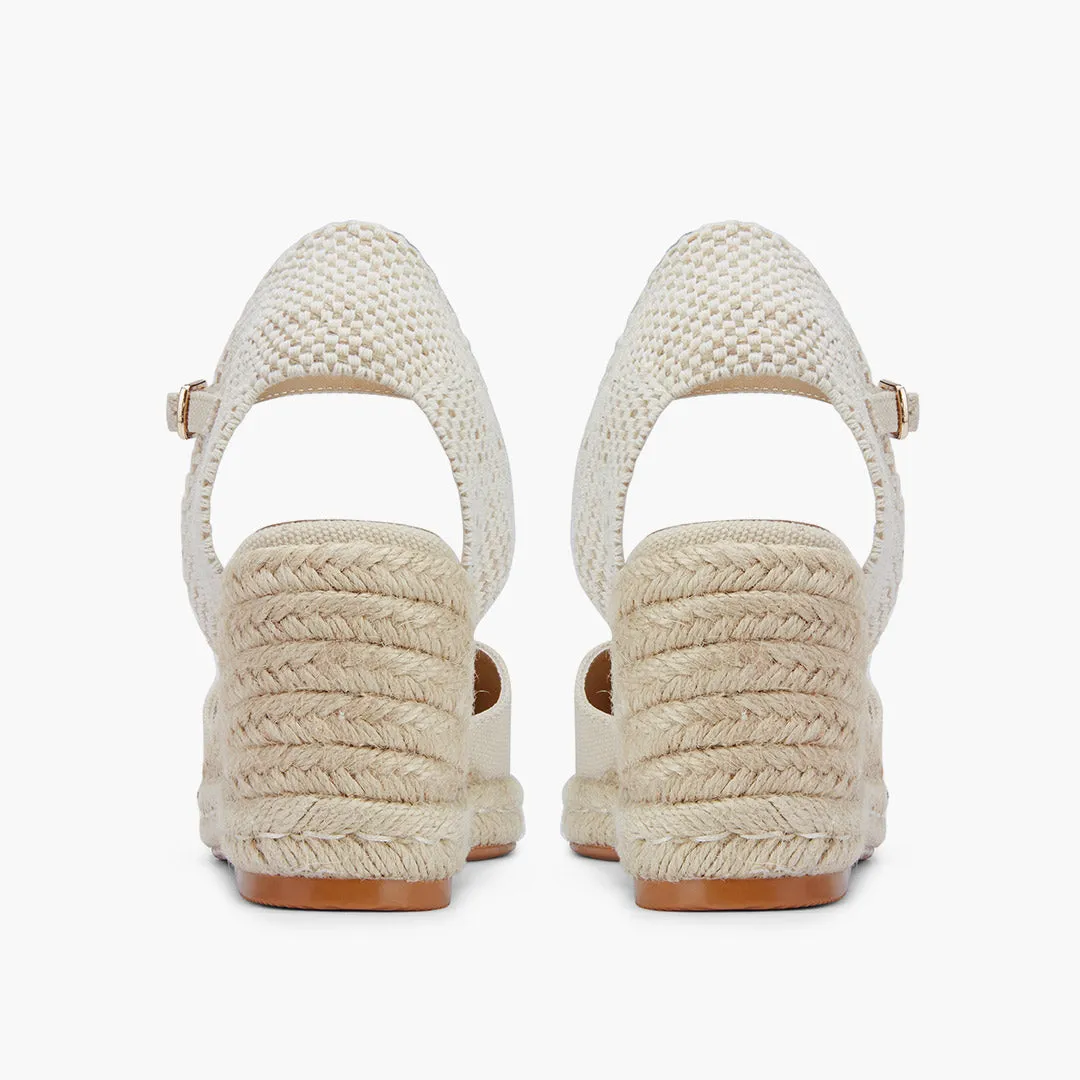 *VITTORIA - beige ankle strap espadrilles