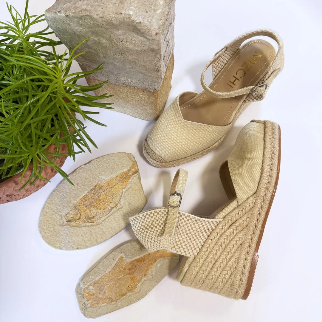 *VITTORIA - beige ankle strap espadrilles