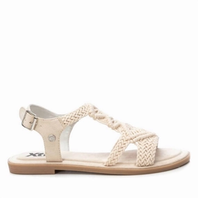 Women's Braided Strap Flat Sandals In Light Beige