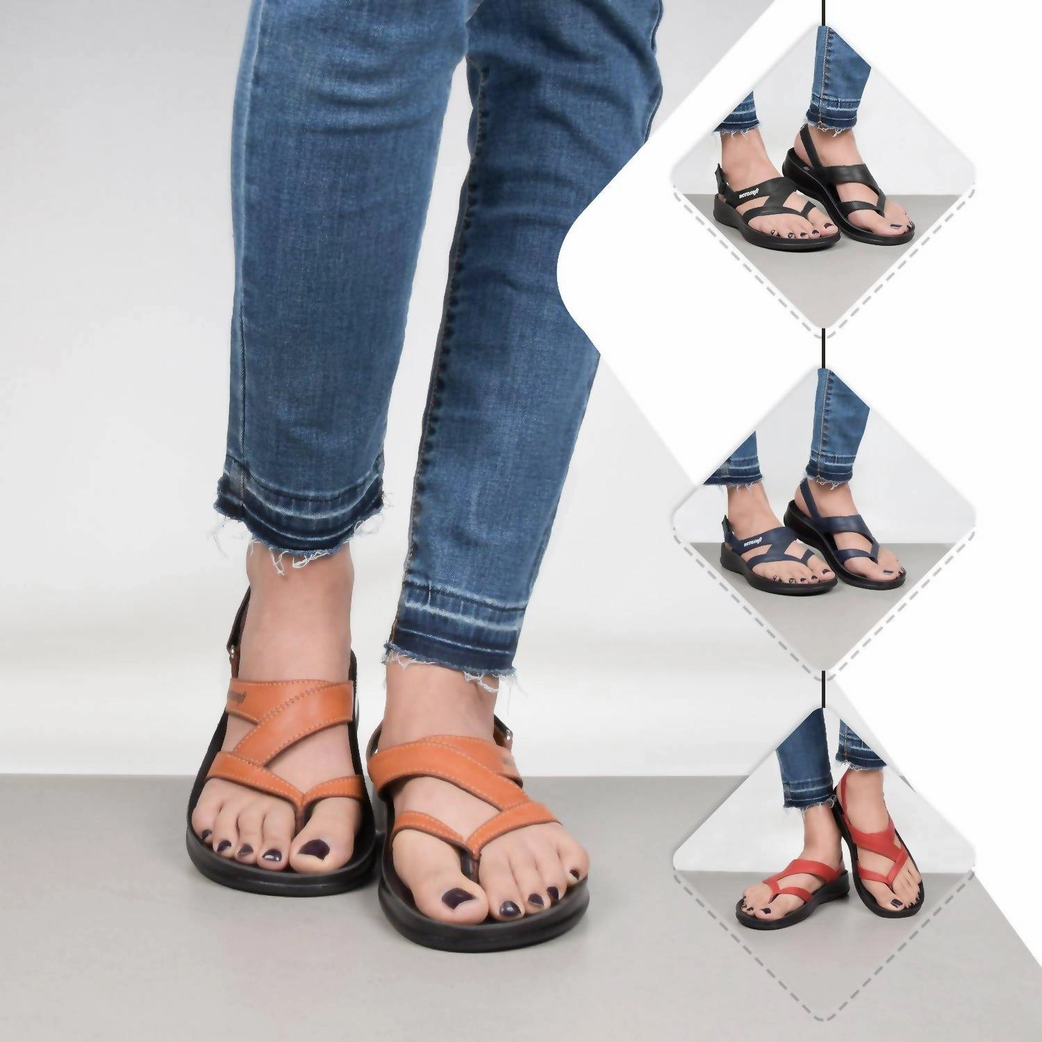 Women's Deke Ankle Strap Flat Sandals In Tan