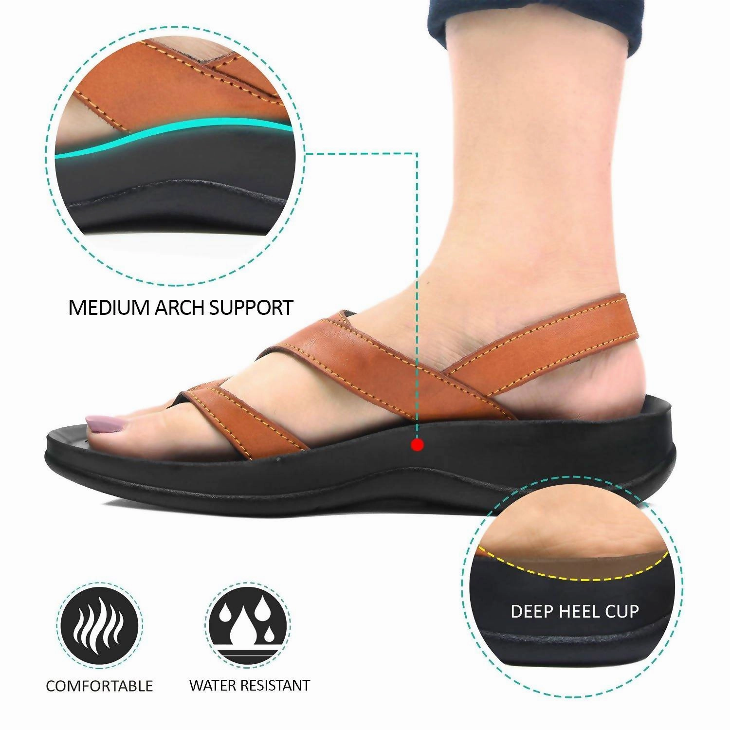 Women's Deke Ankle Strap Flat Sandals In Tan
