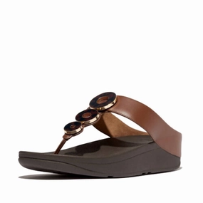 Women's Fino Resin Toe Post Sandal In Rich Brown