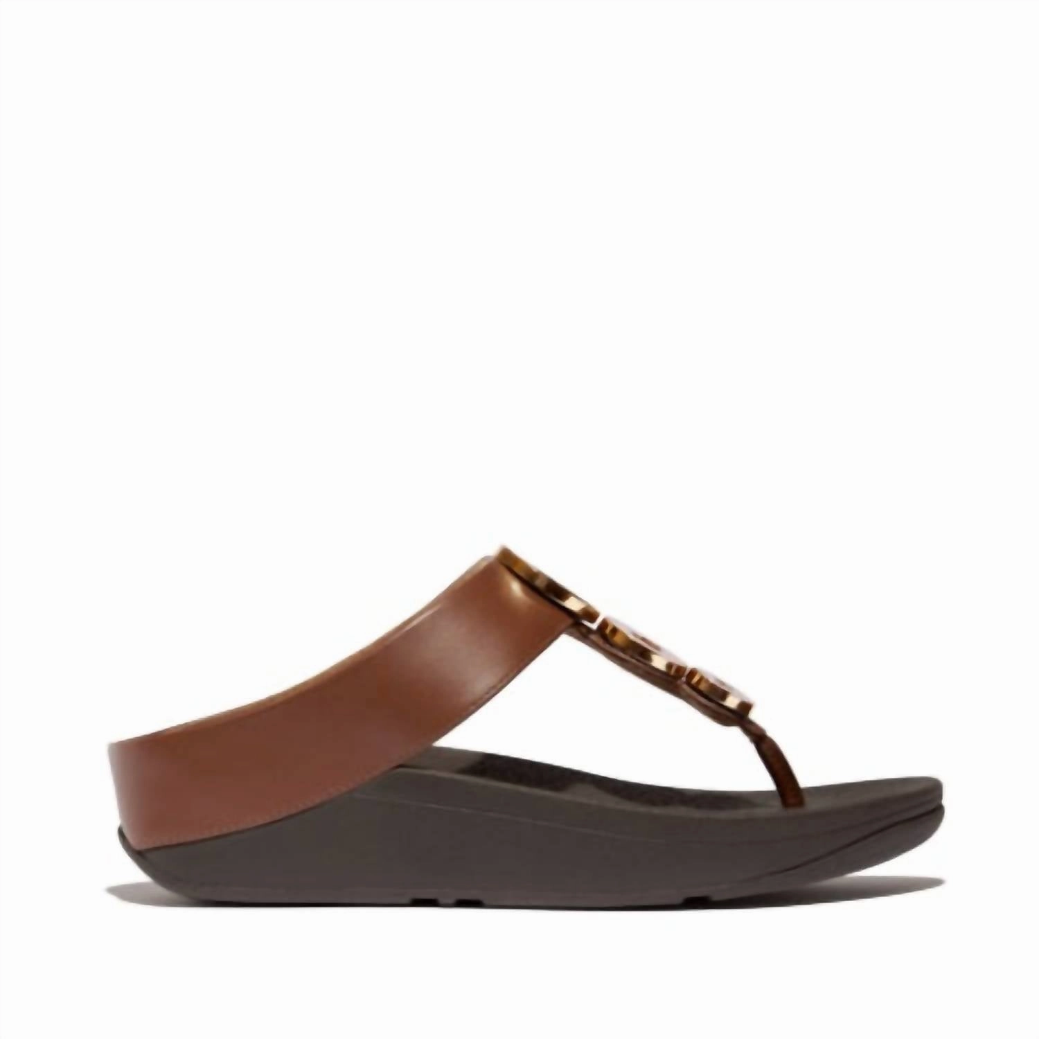 Women's Fino Resin Toe Post Sandal In Rich Brown