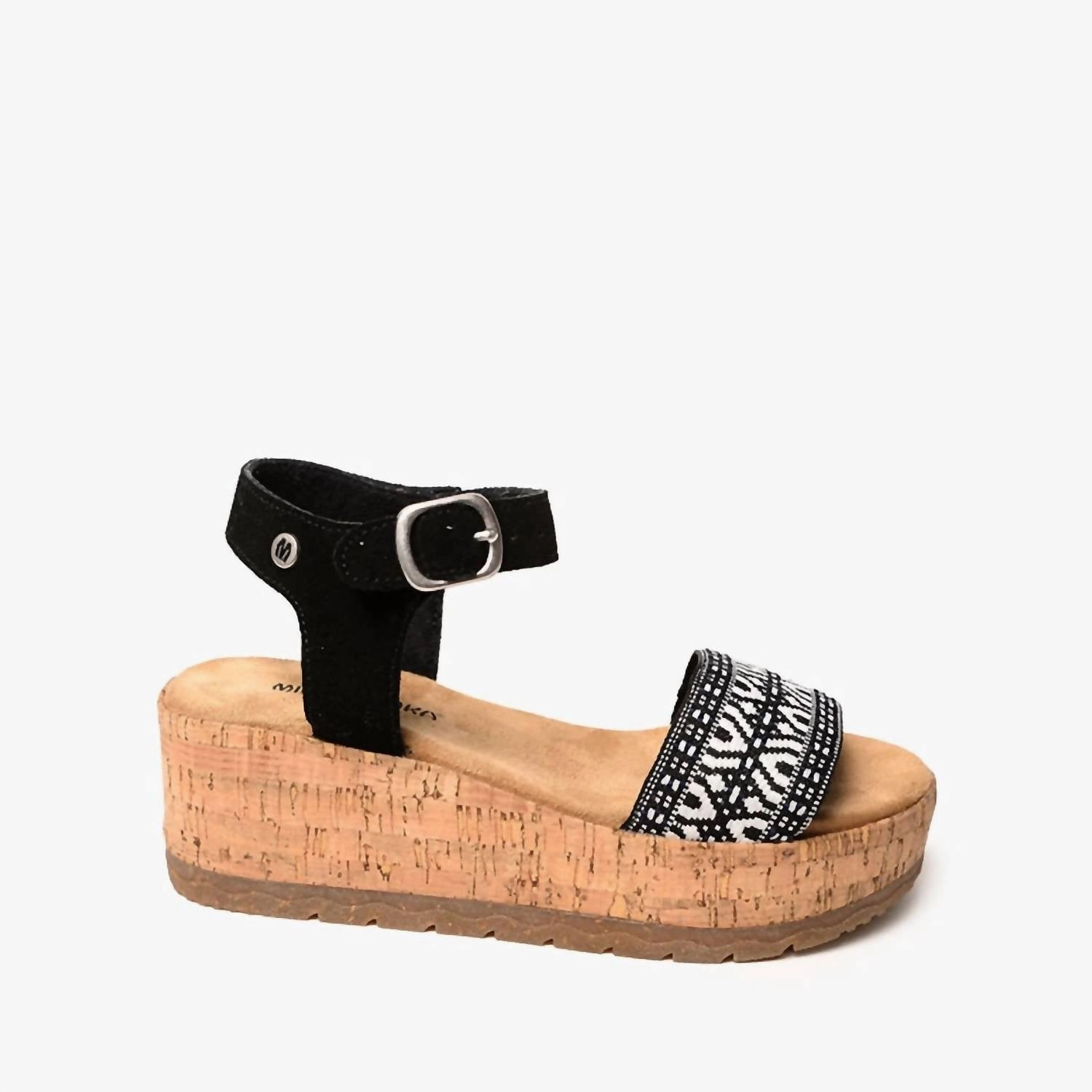 Women's Patrice Wedge Sandals In Black-White Multi