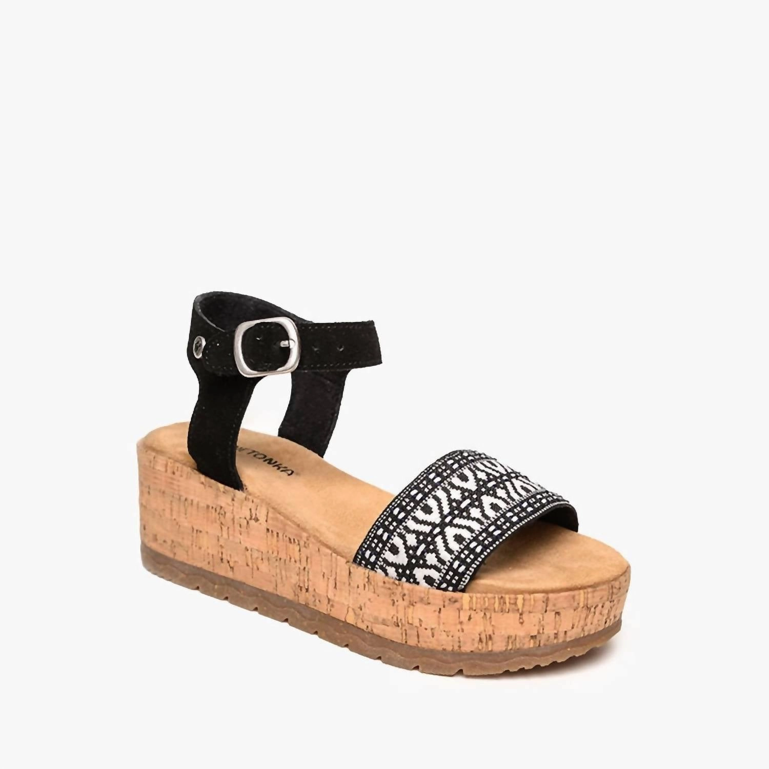 Women's Patrice Wedge Sandals In Black-White Multi