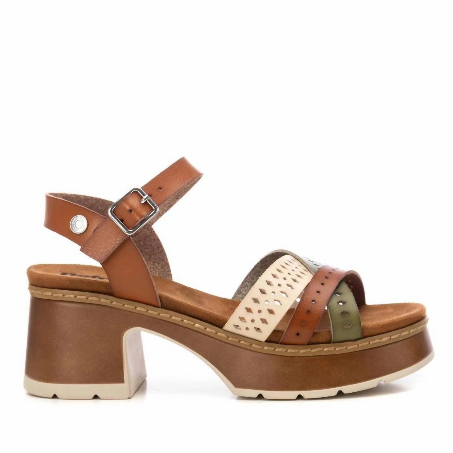 Women's Refresh Chunky Block Heel Sandals In Camel