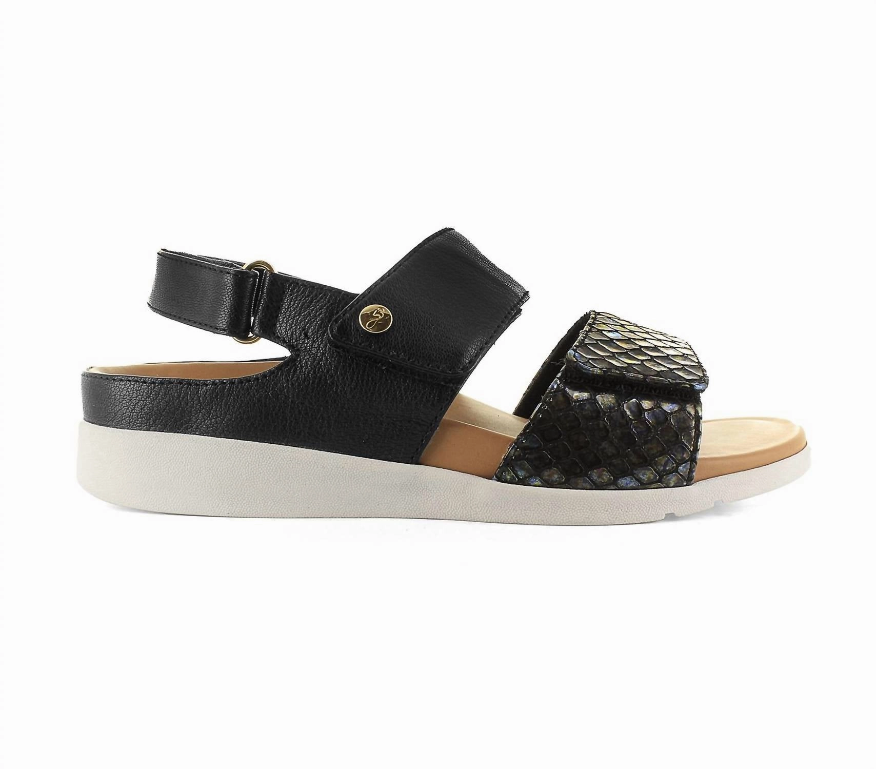 Women's Riviera Ii Adjustable 3 Strap Sandals In Black Snake