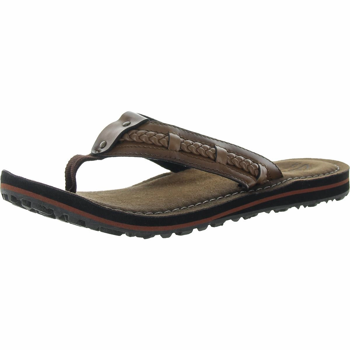 Womens Braided Manmade Flip-Flops