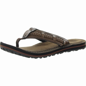 Womens Braided Manmade Flip-Flops