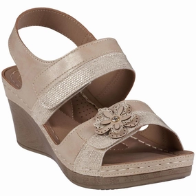 Womens Comfort Insole Faux Leather Wedge Sandals
