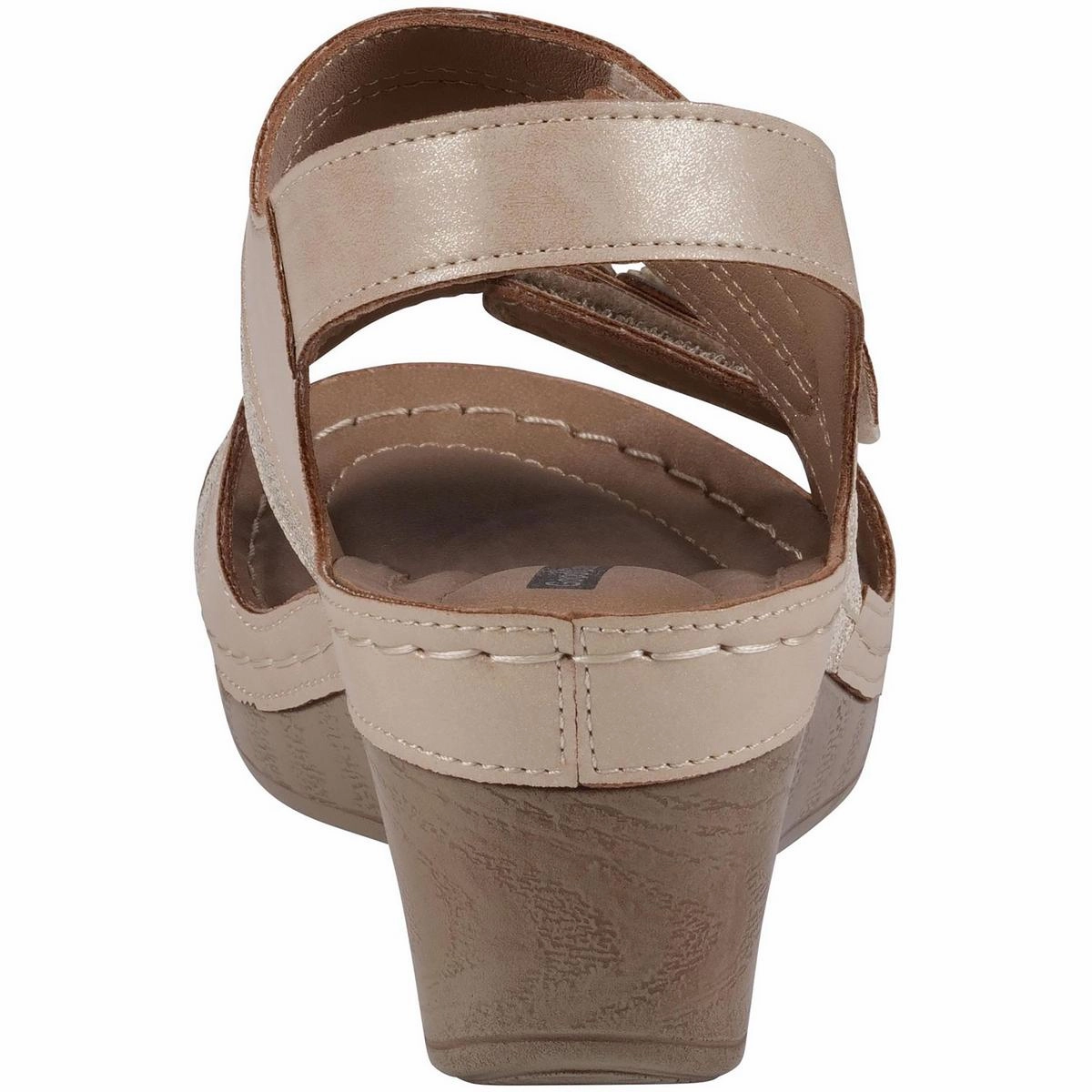 Womens Comfort Insole Faux Leather Wedge Sandals