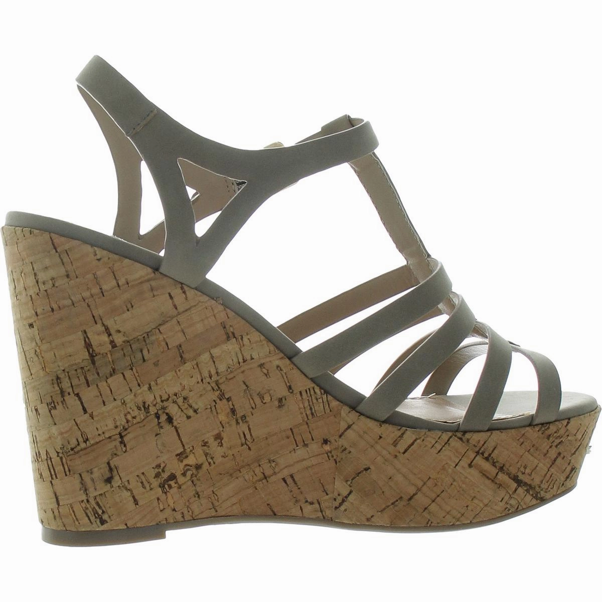 Womens Cork Synthetic Wedge Sandals