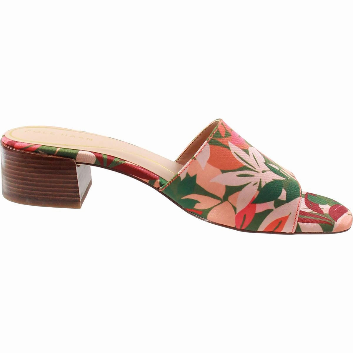 Womens Floral Print Man Made Block Heel
