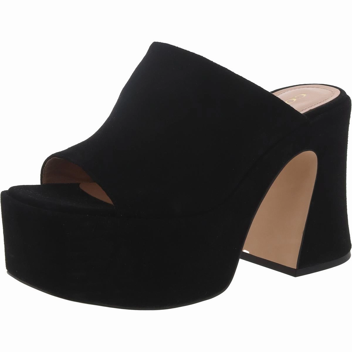 Womens Mules Square Open Toe Platform Sandals
