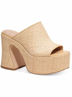 Womens Mules Square Open Toe Platform Sandals