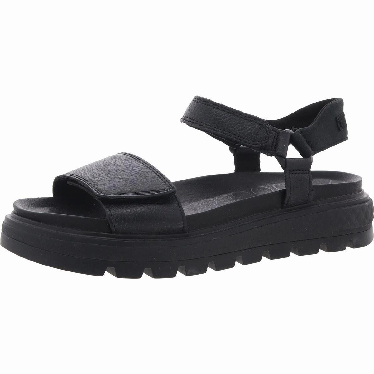 Womens Pebbled Leather Sport Sandals