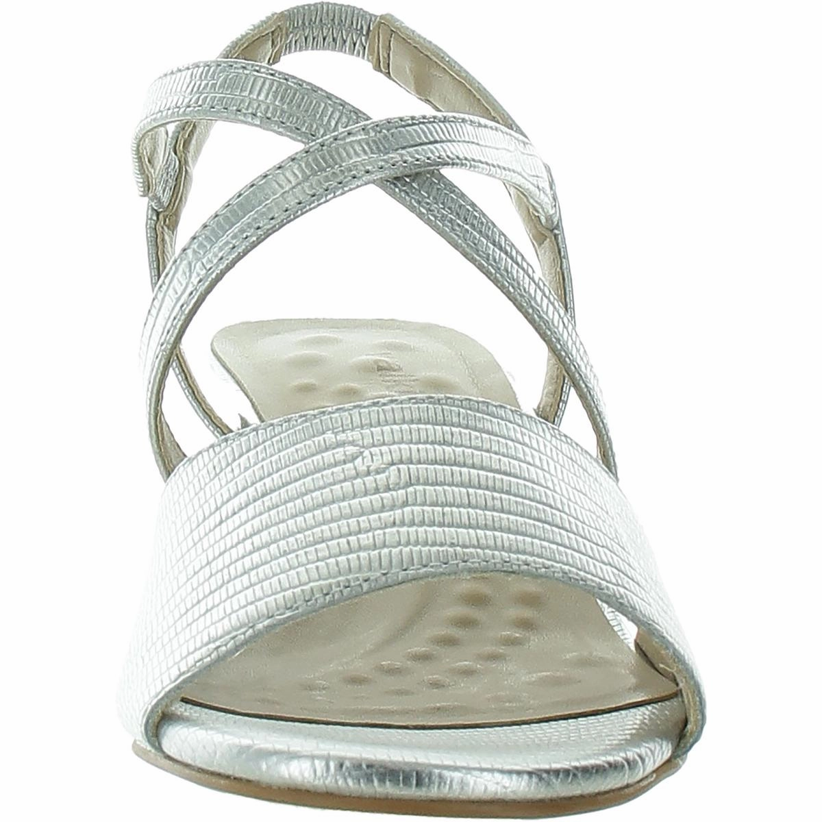 Womens Textured Leather Ankle Strap