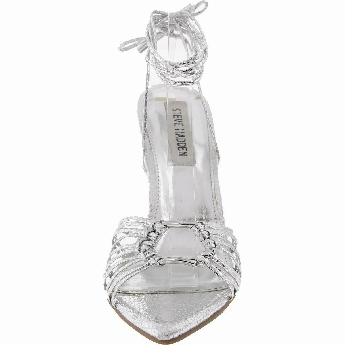 Zaya Womens Embossed Faux Leather Heels