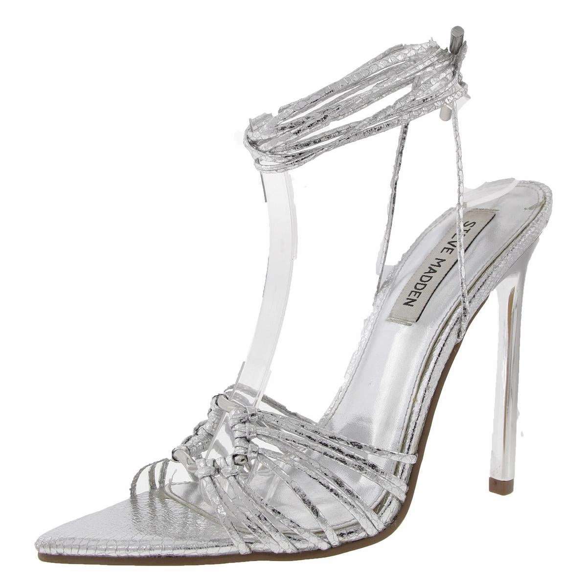 Zaya Womens Embossed Faux Leather Heels